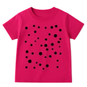 Koszulki dla dziewczynek - Różowa koszulka w czarne kropki dla dziewczynki na Dzień kropki - miniaturka - grafika 1