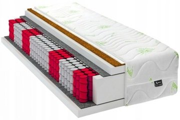 Materac 120x200 kieszeniowy Średnio Twardy pocket Max 21 cm Aloe Vera Kokos