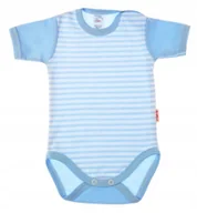 Body dla niemowląt - Body KRÓTKI rękaw 100% Bawełna PASKI BŁĘKIT r 86 KLEKLE - miniaturka - grafika 1