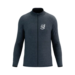 COMPRESSPORT bluza biegowa męska SEAMLESS ZIP SWEATSHIRT mood indigo - Bluzy sportowe męskie - miniaturka - grafika 1
