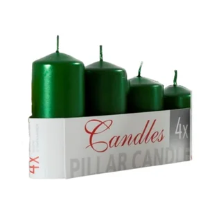 Zestaw świec adwentowych lakierowanych Ø 6 / 7 / 8 / 9 cm zielony 4 sztuki - Świece - miniaturka - grafika 1