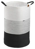 Kosze na bieliznę - Kosz na pranie - szary - biały - czarny - wys. 57 cm - tkanina - miniaturka - grafika 1