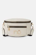 Torebki damskie - Biała listonoszka Nobo z logowaną taśmą - miniaturka - grafika 1