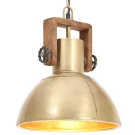 Lampy sufitowe - VidaXL Industrialna lampa wisząca, 25 W, mosiężna, okrągła, 30 cm, E27 320533 - miniaturka - grafika 1