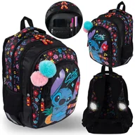 Plecaki szkolne i tornistry - DISNEY Stitch ALOHA USZTYWNIANY TORNISTER PLECAK szkolny dla dziewczynki, z odblaskami CZTEROKOMOROWY + brelok 38x27x13cm - miniaturka - grafika 1