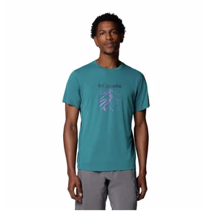 Koszulka męska Columbia Zero Rules™ Light Short sleeve Graphic Crew Rozmiar: M / Kolor: zielony/niebieski - Koszulki sportowe męskie - miniaturka - grafika 1