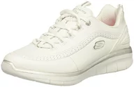 Sneakersy damskie - Skechers Damskie sneakersy Synergy 2.0, Biała skóra Silver Trim L, 35 EU - miniaturka - grafika 1