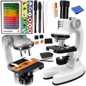 Mikroskopy i lupy - Mikroskop Cyfrowy dla Dzieci Duży Edukacyjny 1200x + ZESTAW 12x PREPARATÓW - miniaturka - grafika 1