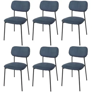 Zestaw 6 krzeseł do jadalni HWC-O26, krzesło kuchenne tapicerowane, sznurek (330g/m²) tkanina/tkanina metal ~ niebieski - Krzesła Zestaw 6 krzeseł do jadalni HWC-O26, krzesło kuchenne tapicerowane, sznurek (330g/m²) tkanina/tkanina metal ~ niebieski - Krzesła - miniaturka - grafika 1