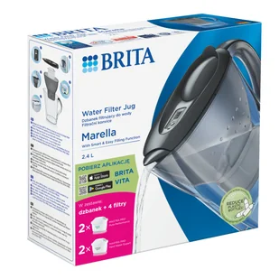 Brita, Dzbanek z filtrem Marella MAXTRA PRO Pure Performance + 2 PLO PRO + 2 PLL, grafitowy - Dzbanki filtrujące - miniaturka - grafika 1