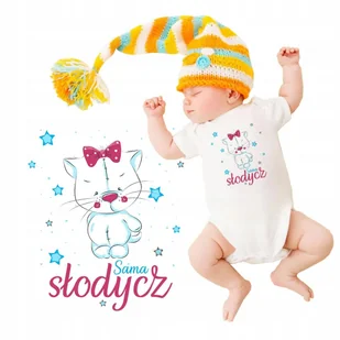 Body Dziecięce Niemowlęce Białe SAMA SŁODYCZ Wz 56 - Body dla niemowląt - miniaturka - grafika 1