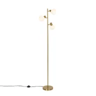 Lampy stojące - QAZQA Lampa podłogowa złota z opalowym szkłem, regulowana na 3 punkty - Anouk - miniaturka - grafika 1
