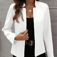 Kurtki damskie - TEMU Kardigan Damski Lekki na Każdą Porę Roku – Pranie w Praniu Maszynowym, Jednokolorowy z Długim Rękawem do Wszechstronnych Stylizacji - miniaturka - grafika 1