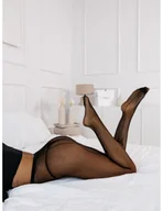 Rajstopy - Rajstopy kabaretki z motylem - FARFALLA - czarne - miniaturka - grafika 1