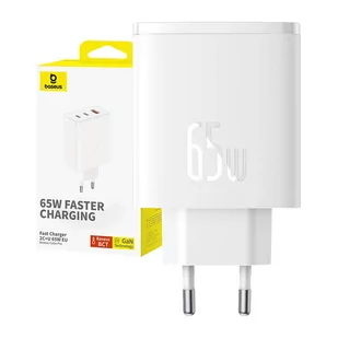 Ładowarka sieciowa Baseus OS-Cube Pro 2xUSB-C + USB, 65W (biała) - Ładowarki do telefonów Ładowarka sieciowa Baseus OS-Cube Pro 2xUSB-C + USB, 65W (biała) - Ładowarki do telefonów - miniaturka - grafika 1