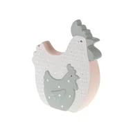 Wielkanoc - Figurka ceramiczna kura 21 cm biało-zielona mix wzorów - miniaturka - grafika 1