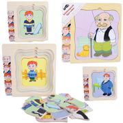 Puzzle - Small Foot 11029 by Legler puzzle warstwowe Opas Leben zabawka, wielokolorowe 11029 - miniaturka - grafika 1