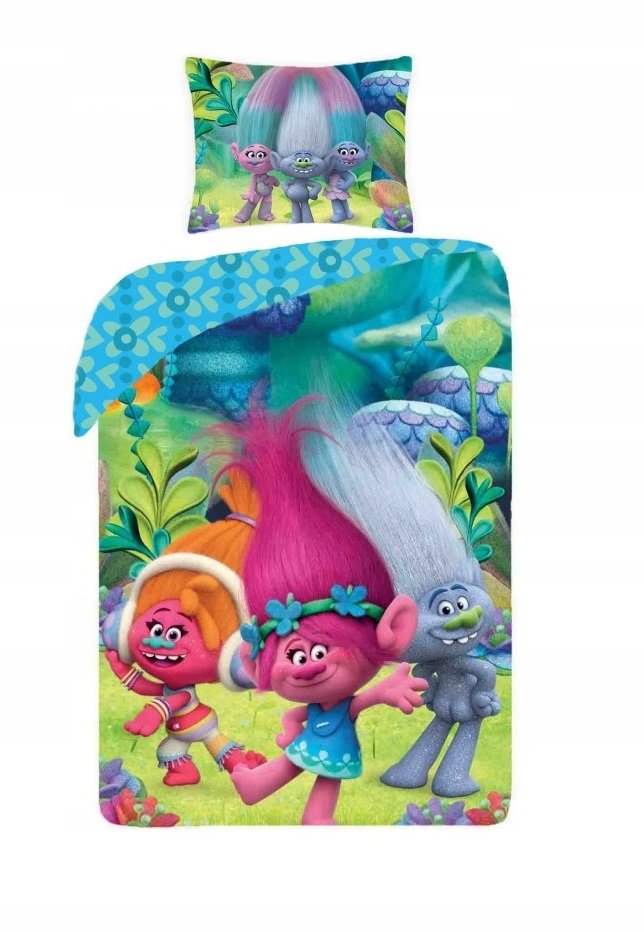 pościel bawełniana 140x200 Trolle Trolls