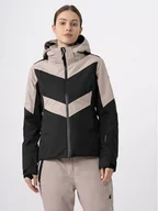 Kurtki narciarskie - 4F Kurtka narciarska 4FAW23TTJAF338 Beżowy Slim Fit - miniaturka - grafika 1
