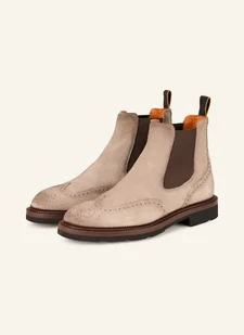 Santoni Botki Chelsea Kalamaboot beige - Botki damskie - miniaturka - grafika 1