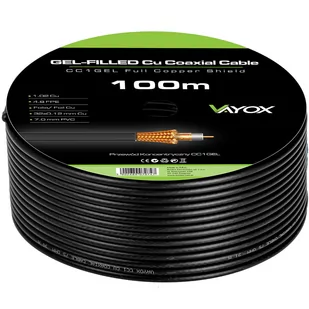 Przewód koncentryczny 1.02 Cu + 32x0.12mm Cu CC1-100GEL czarny Vayox 100m - Kable - miniaturka - grafika 1