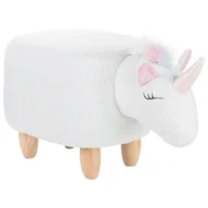 Taborety i hokery - Beliani Pufa zwierzak biała UNICORN - miniaturka - grafika 1
