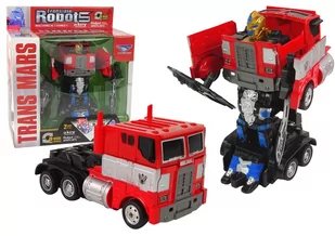 Autko Ciężarówka 2w1 Robot Transformers Wojownik Optimus Prime Czerwony HXSY18 - Roboty dla dzieci - miniaturka - grafika 1