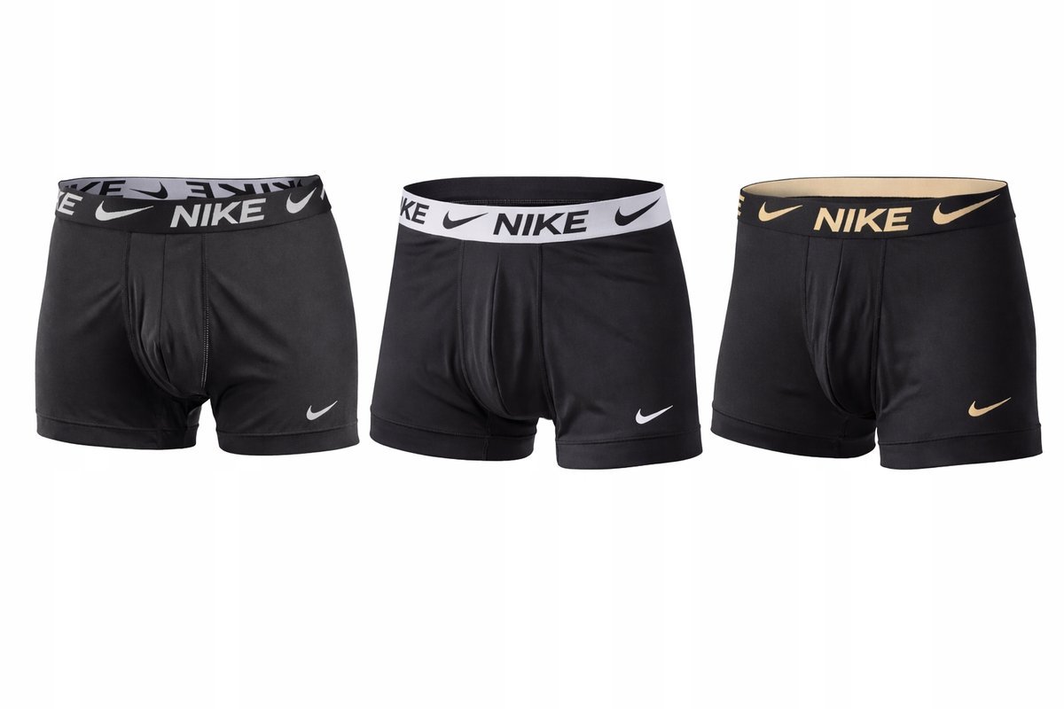 NIKE BOKSERKI MĘSKIE MAJTKI TRUNK 3PK CZARNE r.L