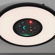 Lampy sufitowe - Paul Neuhaus Czarna lampa sufitowa z diodami LED RGBW z pilotem - Plamen - miniaturka - grafika 1