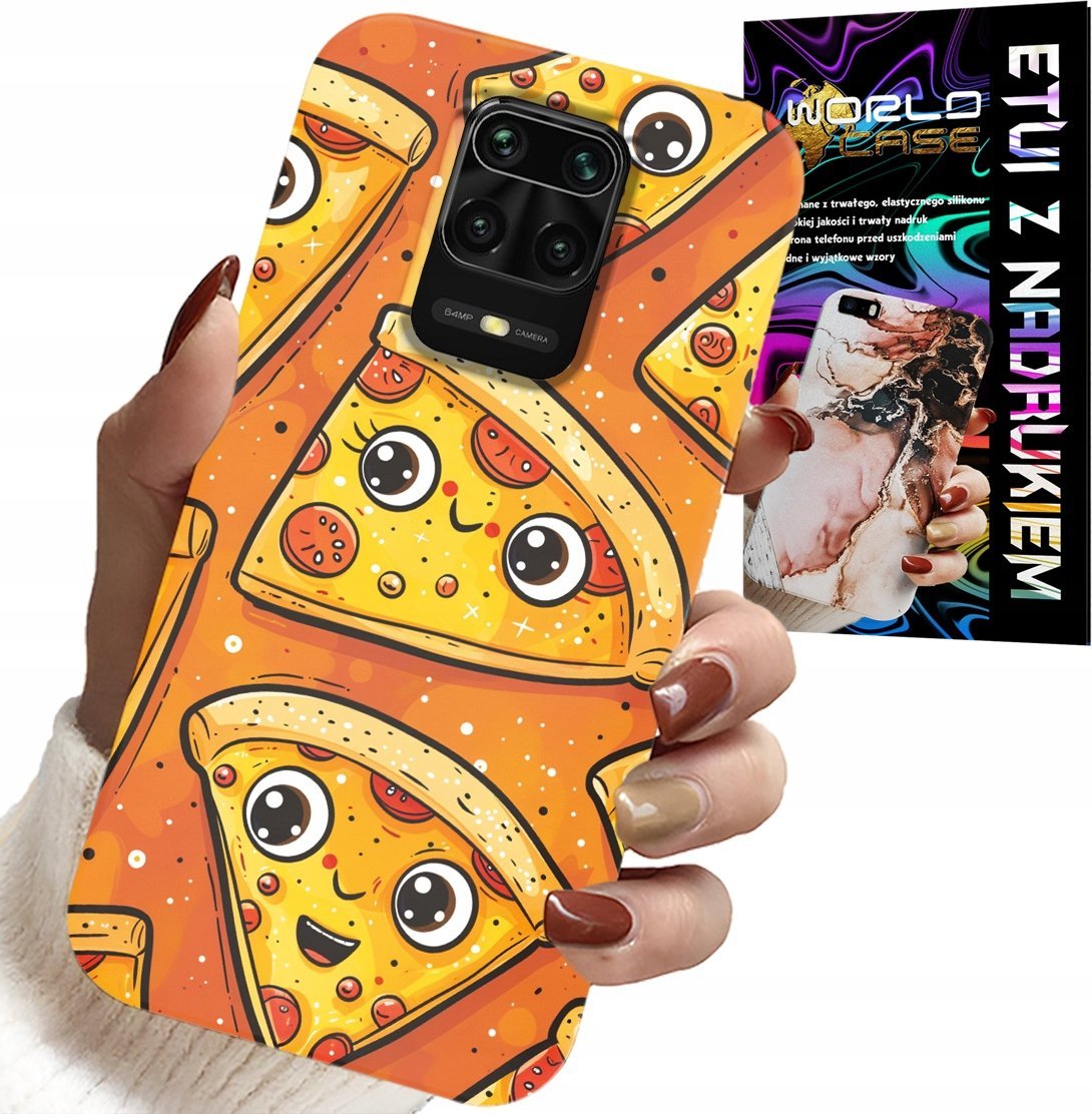 ETUI DO XIAOMI NOTE 9 PRO / 9S - SŁODKIE UŚMIECHNIĘTE PIZZE CASE + SZKŁO
