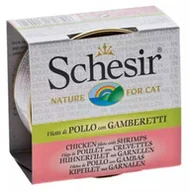 Mokra karma dla kotów - Schesir kurczak z krewetkami w bulionie 12x70g - miniaturka - grafika 1