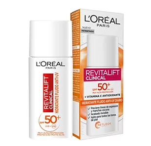 L'Oreal Paris Revitalift Clinical Anti-UV krem nawilżający SPF50+ Dziennik z witaminą C - Kremy do twarzy - miniaturka - grafika 1