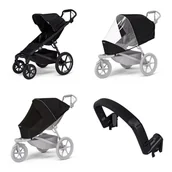 Wózki dziecięce - Wózek miejski Thule Urban Glide 4-wheel Black + Pałąk bezpieczeństwa + Osłona przeciwdeszczowa + Siatka przeciw komarom - miniaturka - grafika 1