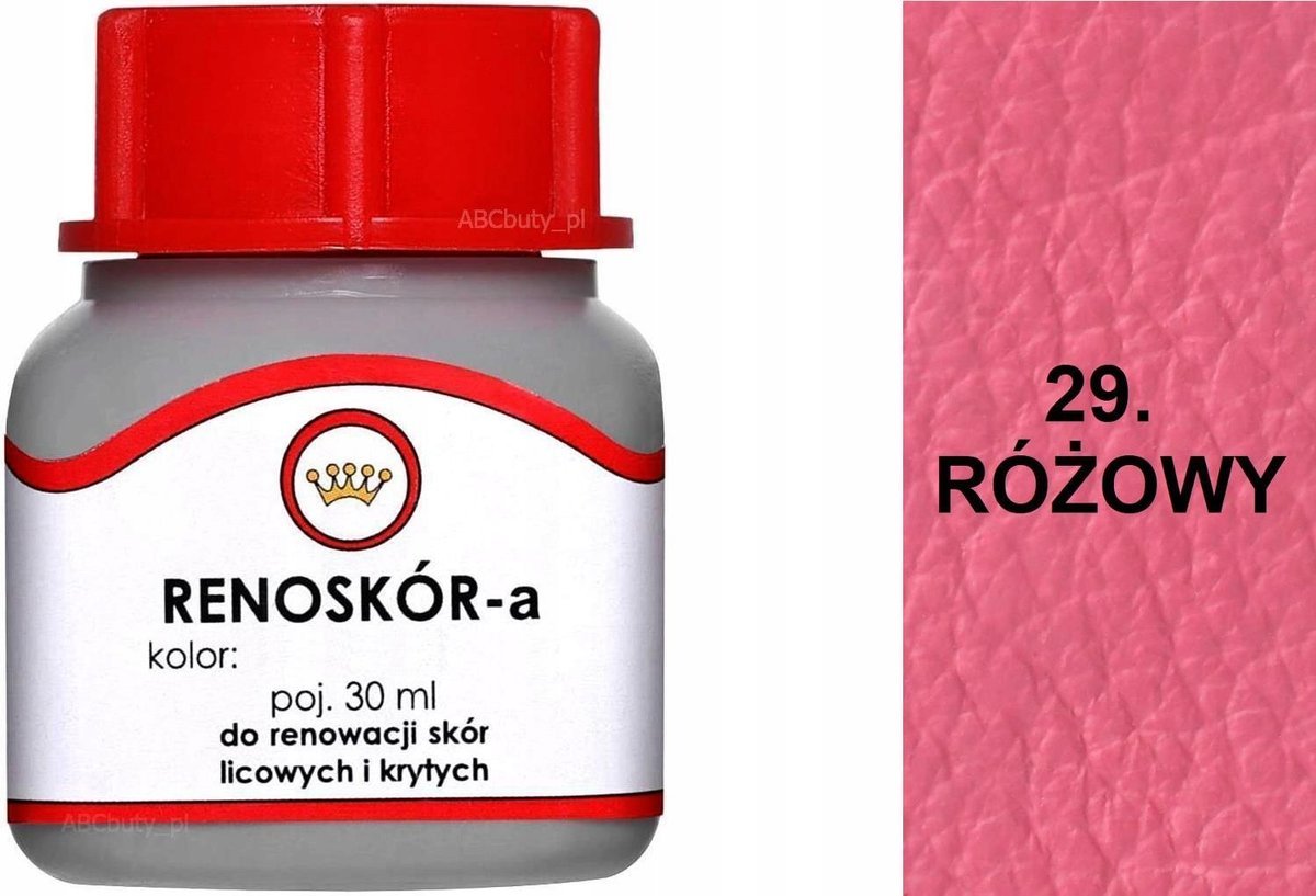 G10-01 RÓŻOWY 29 RENOSKÓR FARBA DO BUTÓW WILBRA DO SKÓRY LICOWEJ LAKIER 30