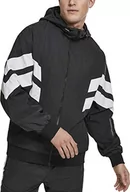 Kurtki męskie - Urban Classics Męska kurtka Crinkle Panel Track Jacket, kurtka treningowa dla mężczyzn dostępna w 3 kolorach, rozmiarach S - 5XL, Black (Blk/Wht 0050), XXL - miniaturka - grafika 1