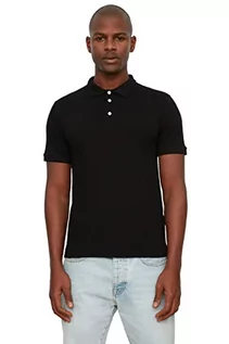 Koszulki męskie - Trendyol Męska koszulka polo Black Men Slim fit Collar Short Sleeve XXL - grafika 1