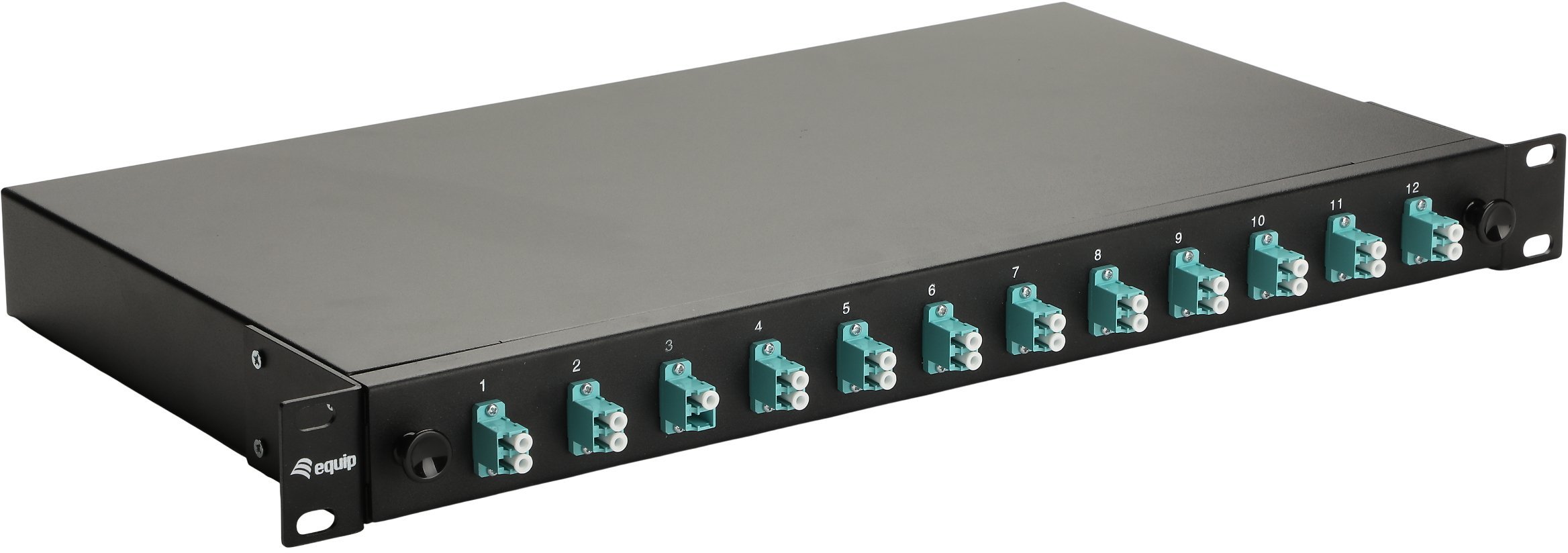 Equip Skrzynka światłowodowa 12-Port LC-Duplex OM3 1U kompletna czarna 337202