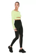 Legginsy - Trendyol Legginsy sportowe - khaki - gładkie, Czarny, XL - miniaturka - grafika 1