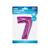 Balony i akcesoria - GoDan Balon foliowy cyfra 7, 34", różowa FG-C85R7 - miniaturka - grafika 1