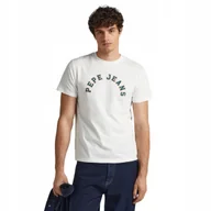 Koszulki męskie - PEPE JEANS KOSZULKA MĘSKA T-SHIRT WESTEND ECRU XL - miniaturka - grafika 1