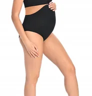 Bielizna ciążowa - Majtki ciążowe bawełniane figi maxi Iris czarne Czarny XXL - miniaturka - grafika 1