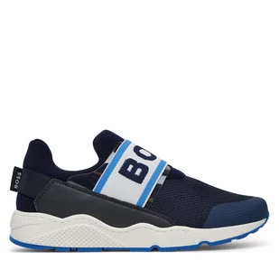 Sneakersy BOSS J51645 S Granatowy - Buty dla chłopców - miniaturka - grafika 1