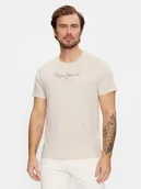 Koszulki męskie - Pepe Jeans T-Shirt Eggo N PM508208 Beżowy Regular Fit - miniaturka - grafika 1