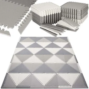 Springos Mata piankowa trójkąty 186x186 cm szare puzzle dla dzieci, do ćwiczeń pianka EVA FM0023 - Maty piankowe - miniaturka - grafika 1