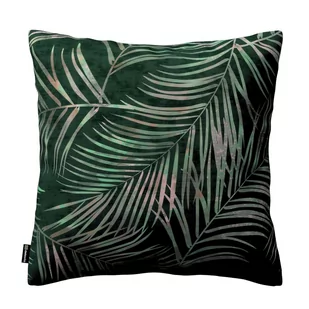 Dekoria Poszewka Kinga na poduszkę zielony w liście 43 × 43 cm Velvet 100-704-21 - Poszewki na poduszki - miniaturka - grafika 1