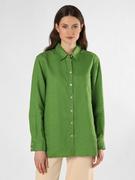 Koszule damskie - IPURI - Damska bluzka lniana, zielony - miniaturka - grafika 1