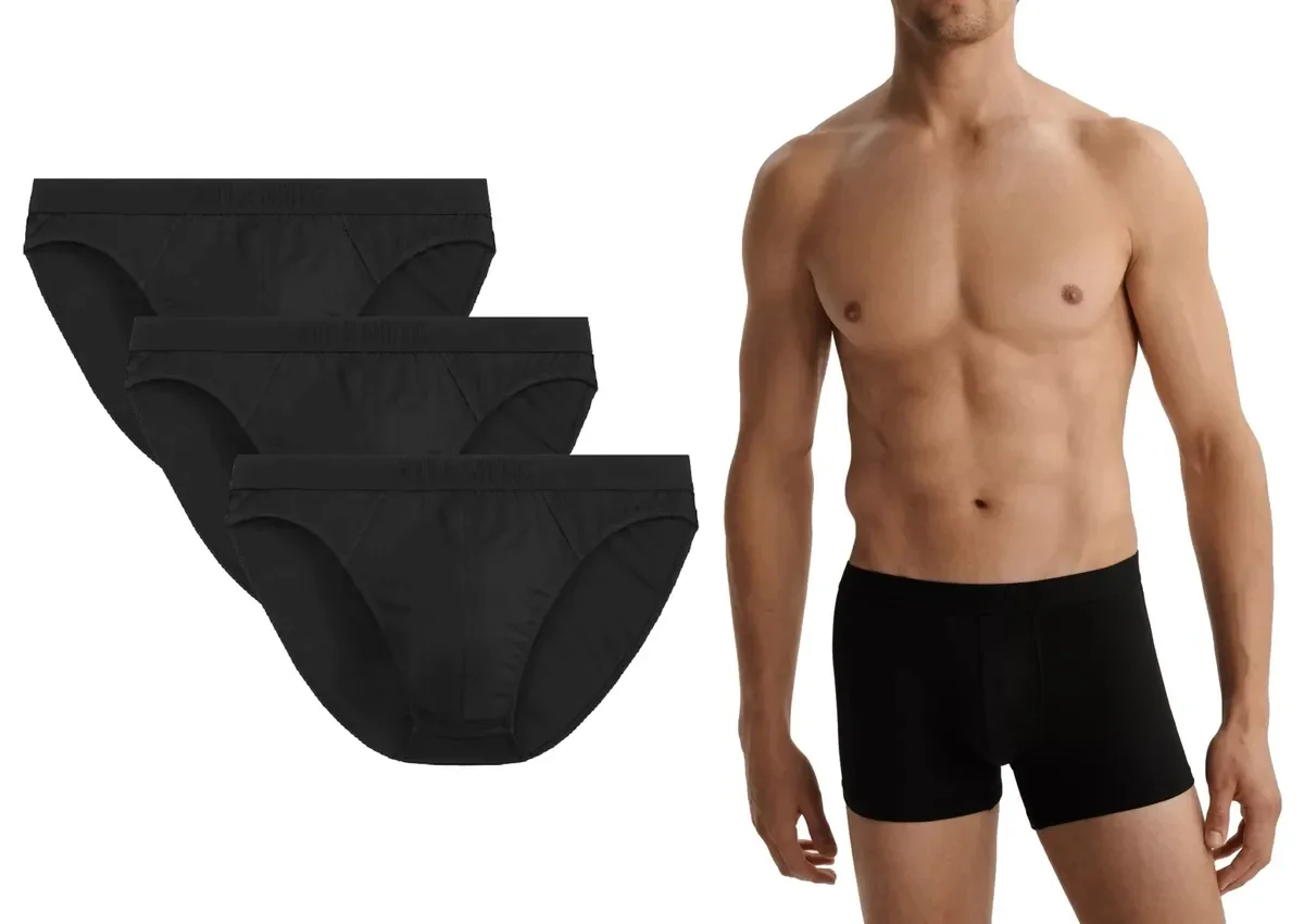 ATLANTIC Męskie slipy sportowe z włóknem bambusowym 3BMP-016 CZA 3-PACK M