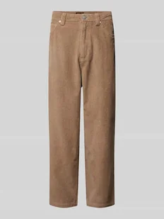 Spodnie sztruksowe o kroju baggy fit z 5 kieszeniami - Spodnie męskie - miniaturka - grafika 1