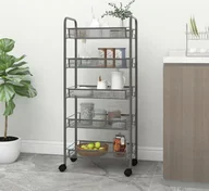 Wózki kuchenne - The Living Store Wózek kuchenny 5 półek szary 46x26x105 cm żelazo - miniaturka - grafika 1