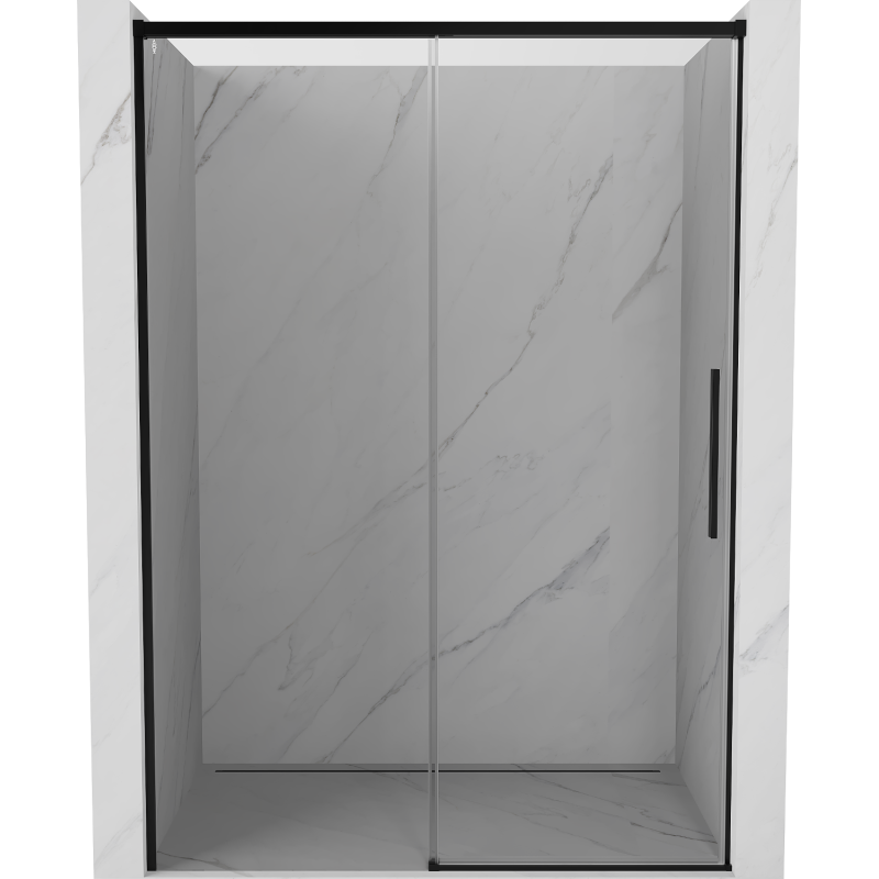 Mexen Rox drzwi prysznicowe rozsuwane 150 cm, transparent, czarne - 8C2-150-000-70-00